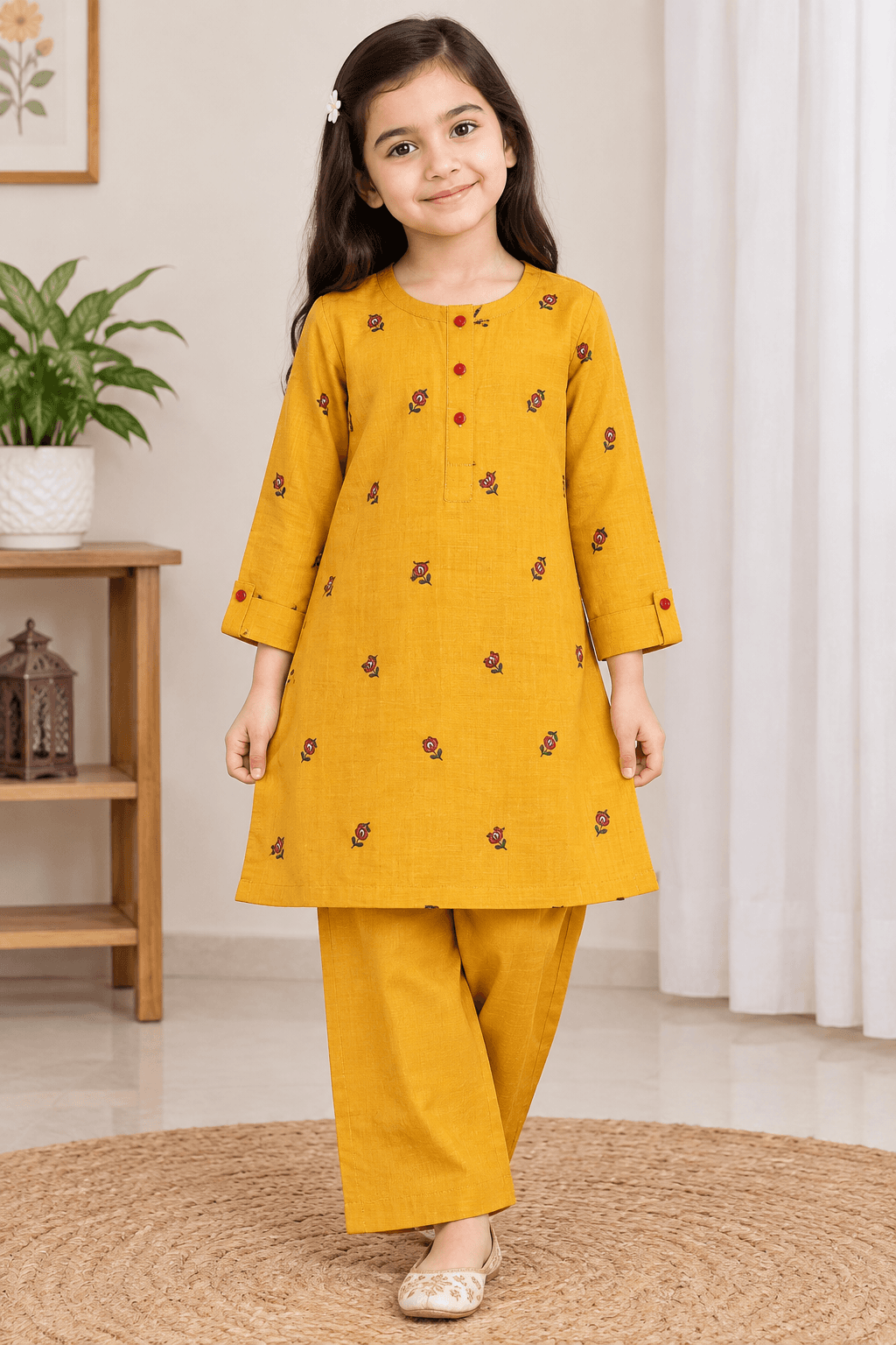 Embroided khaddar